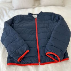 Navy Blue Puffer With Orange Accent Trim - Medium